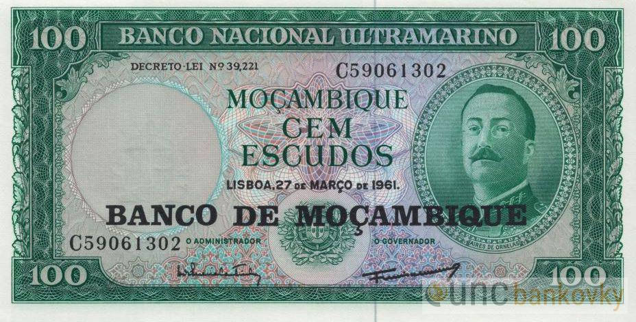 Mosambik sada 50-100-500-1000 Escudos 1961-1972 UNC